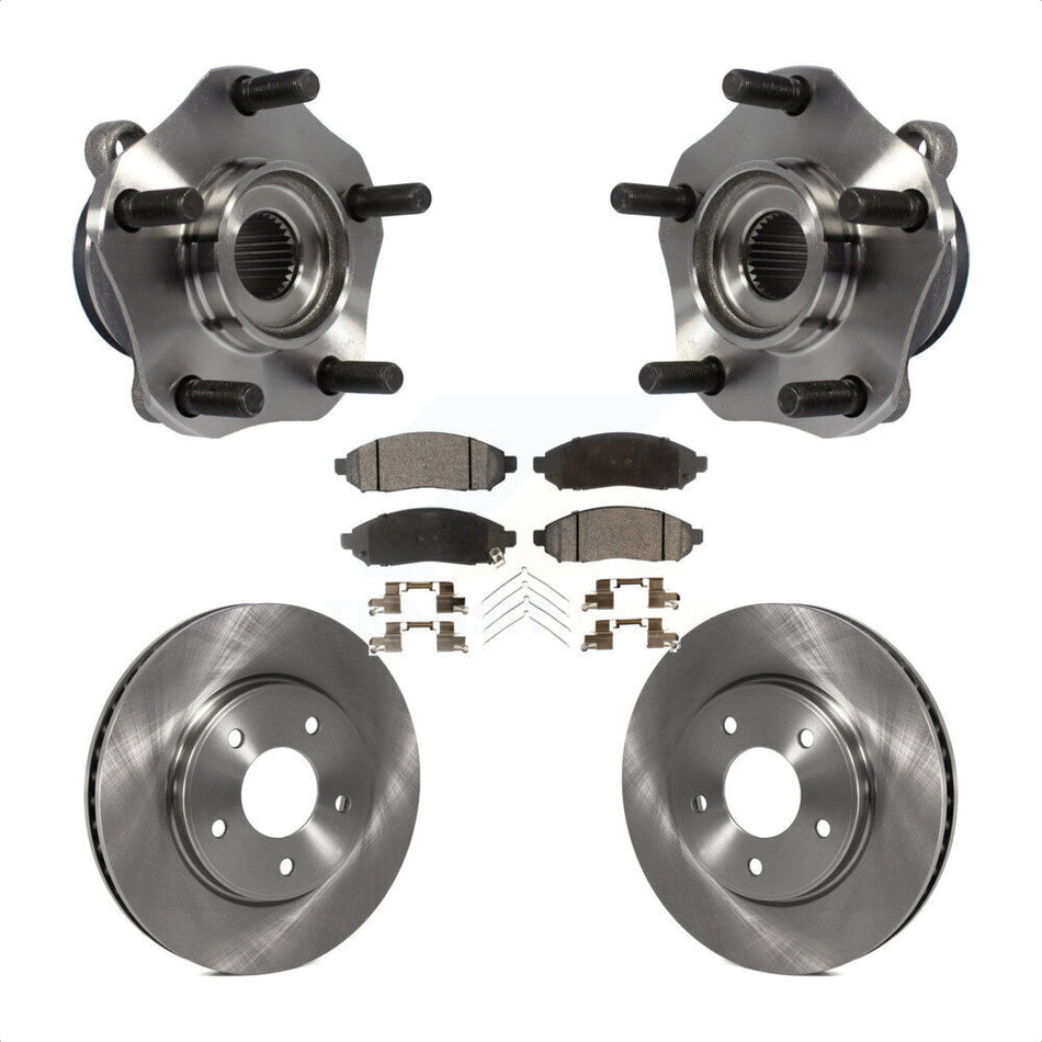 Front Hub Bearing Assembly With Disc Brake Rotors And Semi-Metallic Pads Kit For Nissan NV200 Leaf Chevrolet City Express LEAF KBB-105259
