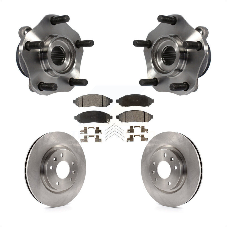 Front Hub Bearing Assembly With Disc Brake Rotors And Semi-Metallic Pads Kit For 2015 Nissan LEAF Vehicles Manufactured In Japan KBB-105261