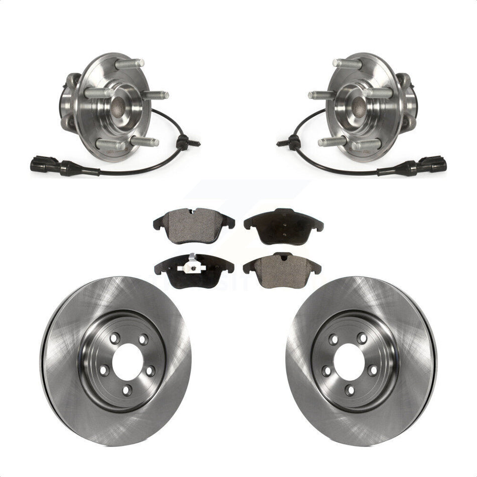 Front Hub Bearing Assembly With Disc Brake Rotors And Semi-Metallic Pads Kit For Jaguar XF S-Type KBB-105263
