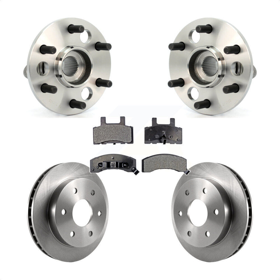 Front Hub Bearing Assembly With Disc Brake Rotors And Semi-Metallic Pads Kit For Chevrolet K1500 Suburban K2500 GMC 6 Lug Wheels KBB-105281