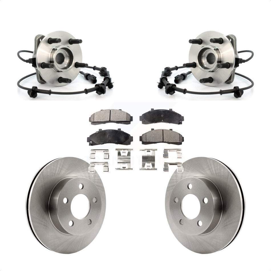 Front Hub Bearing Assembly With Disc Brake Rotors And Semi-Metallic Pads Kit For Ford Ranger Mazda B3000 B4000 KBB-105291