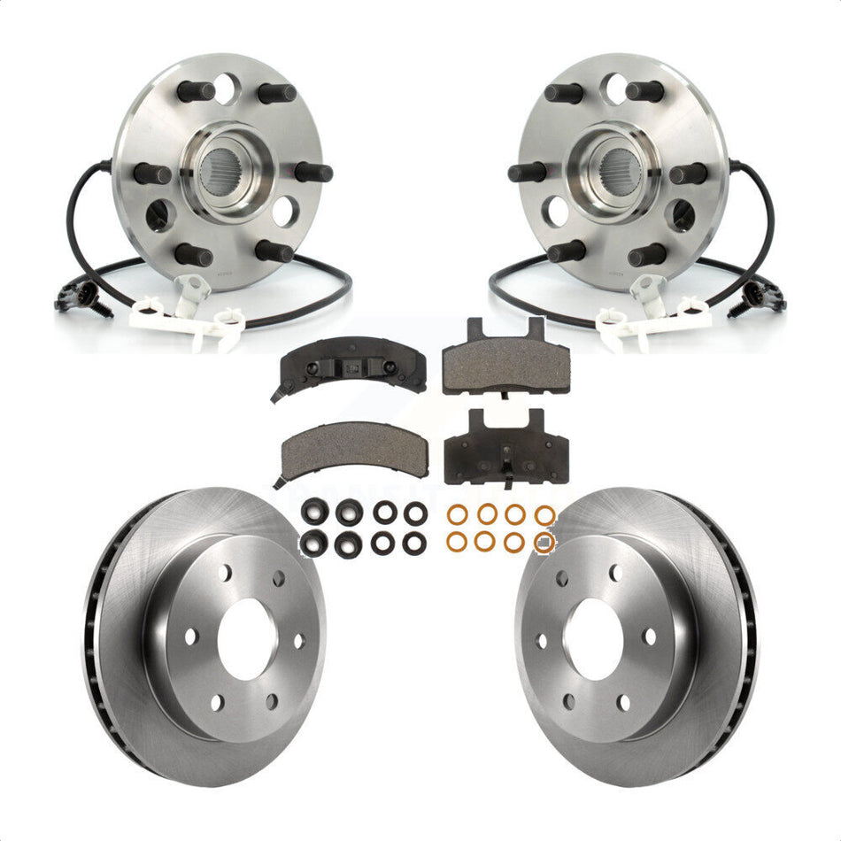Front Hub Bearing Assembly With Disc Brake Rotors And Semi-Metallic Pads Kit For Chevrolet K1500 GMC Suburban Tahoe Yukon K2500 Cadillac Escalade KBB-105299