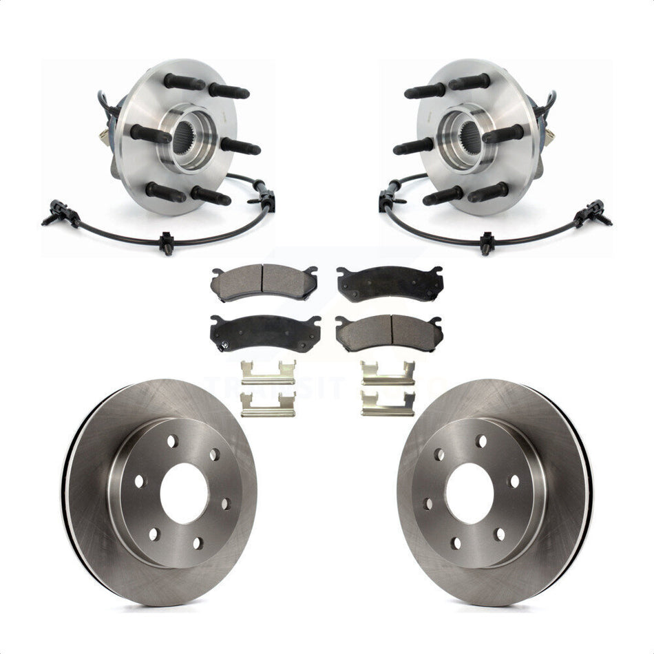 Front Hub Bearing Assembly Brake Rotor Pad Kit For Chevrolet Silverado 1500 GMC Tahoe Sierra Suburban Yukon Avalanche XL Cadillac Escalade Express 2500 Classic ESV EXT Savana KBB-105313