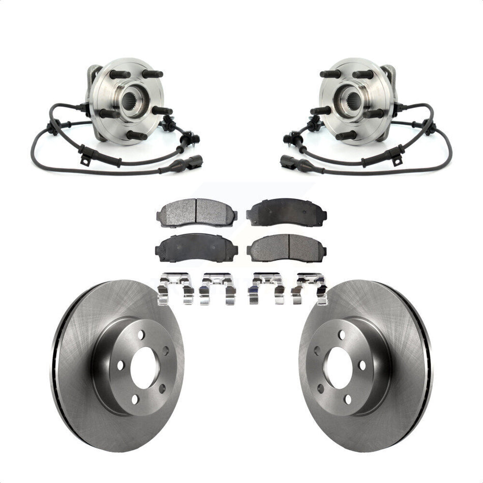 Front Hub Bearing Assembly With Disc Brake Rotors And Semi-Metallic Pads Kit For Ford Ranger Explorer Sport Trac Mazda B4000 4WD KBB-105334
