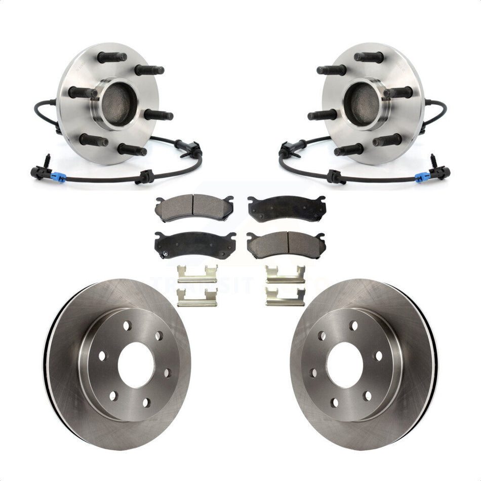 Front Hub Bearing Assembly Disc Brake Rotor & Pads Kit For Chevrolet Silverado 1500 GMC Tahoe Sierra Suburban Yukon Avalanche XL Classic Cadillac Escalade Express 2500 Savana KBB-105335