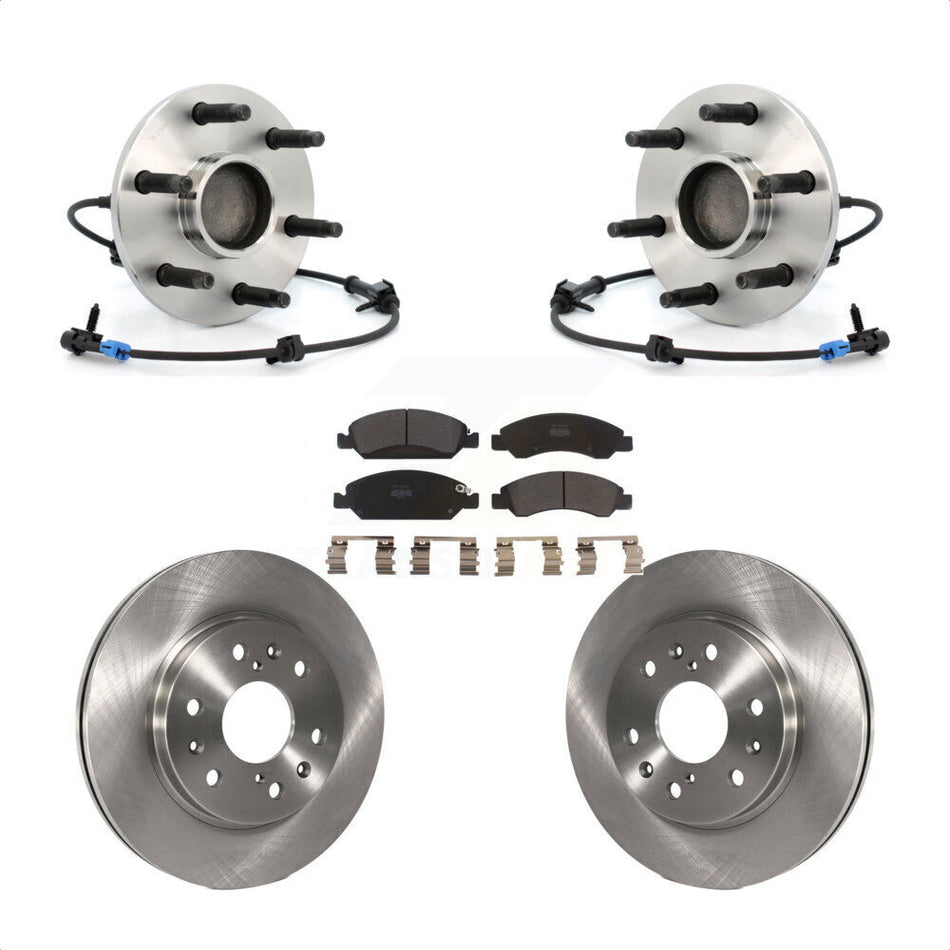 Front Hub Bearing Assembly With Disc Brake Rotors And Semi-Metallic Pads Kit For Chevrolet Silverado 1500 GMC Sierra Classic Express Savana KBB-105336