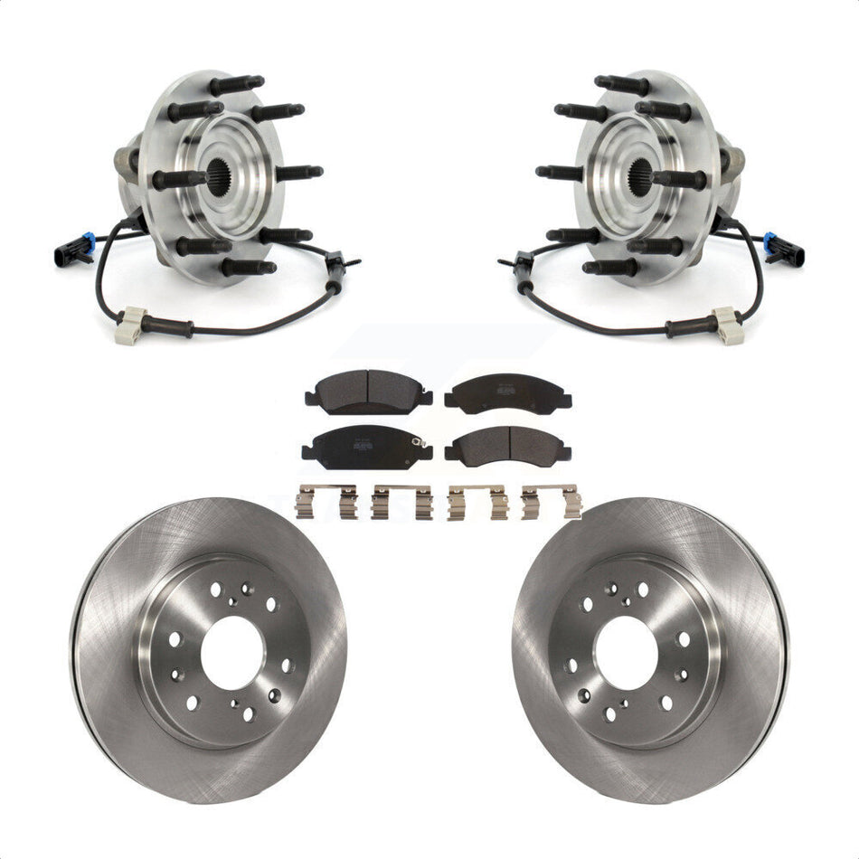 Front Hub Bearing Assembly With Disc Brake Rotors And Semi-Metallic Pads Kit For Chevrolet Silverado 1500 GMC Sierra Classic 8 Lug Wheels KBB-105341
