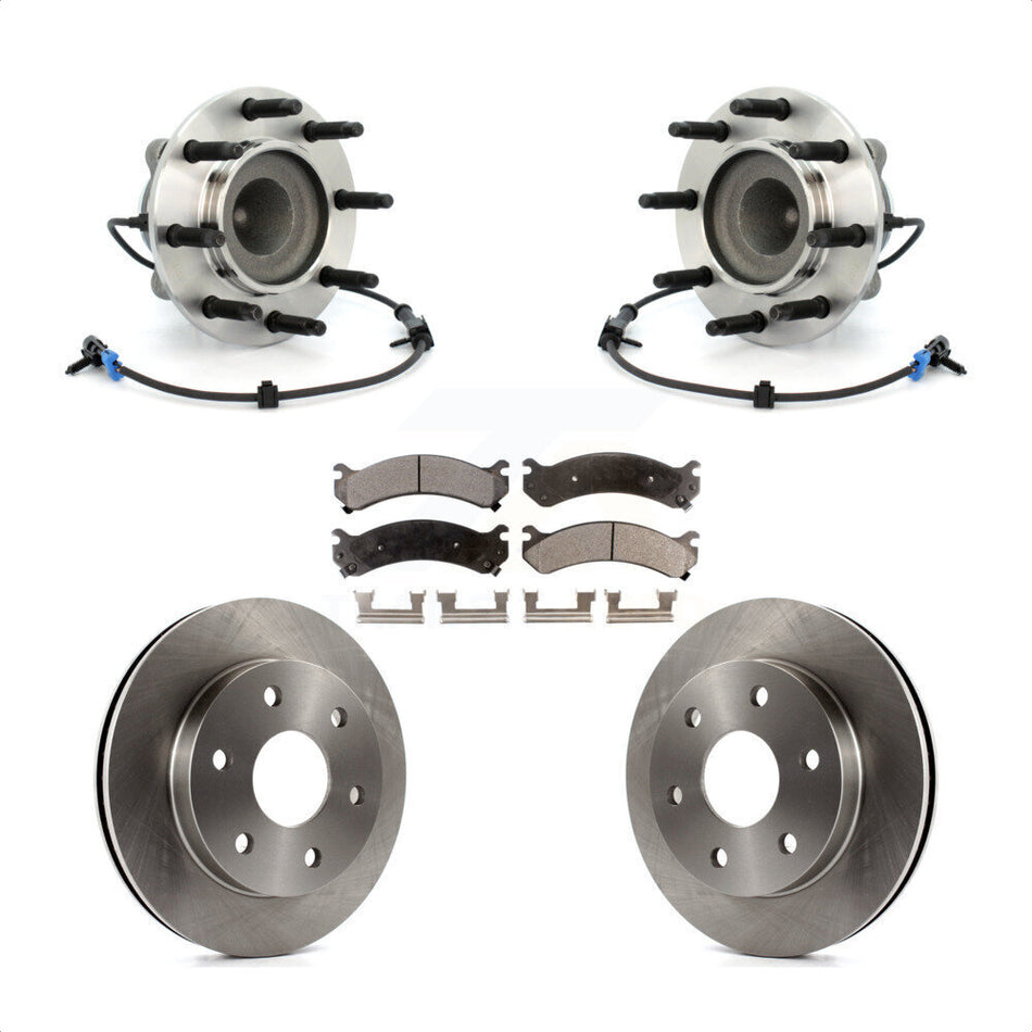 Front Hub Bearing Assembly With Disc Brake Rotors And Semi-Metallic Pads Kit For 2006-2006 Chevrolet Express 2500 GMC Savana KBB-105342