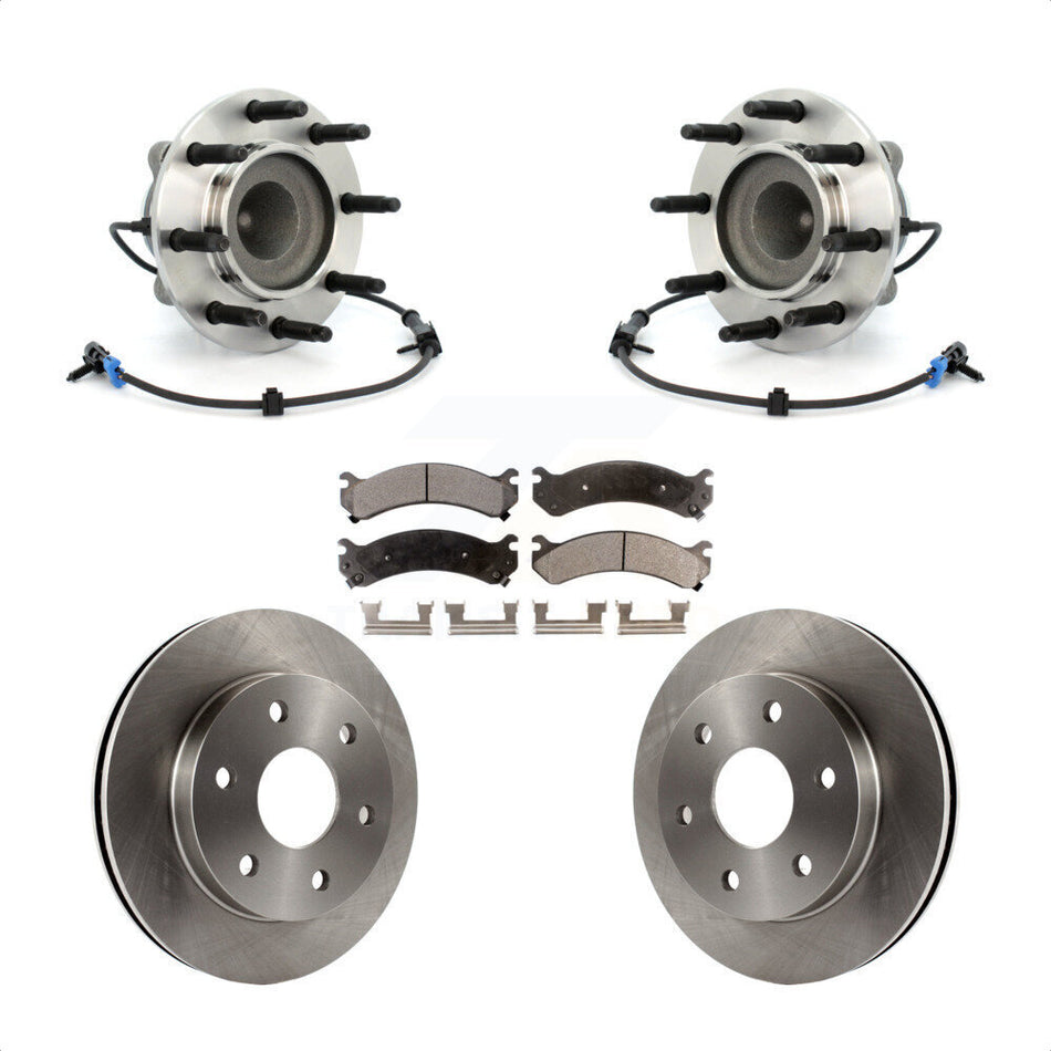 Front Hub Bearing Assembly With Disc Brake Rotors And Semi-Metallic Pads Kit For 2006-2006 Chevrolet Express 2500 GMC Savana KBB-105342