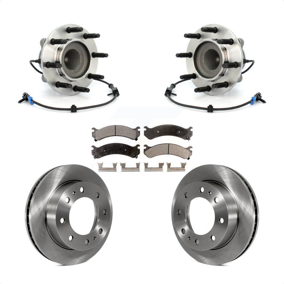 Front Hub Bearing Assembly With Disc Brake Rotors And Semi-Metallic Pads Kit For Chevrolet Express 2500 3500 GMC Savana KBB-105343