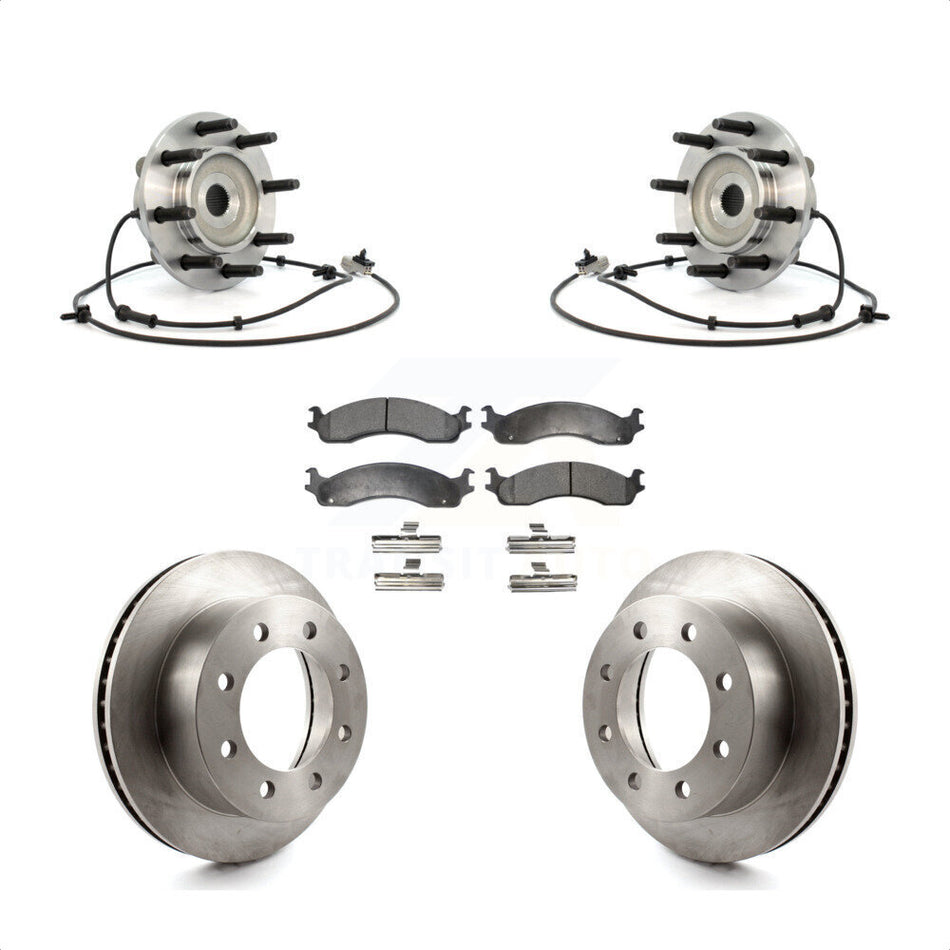 Front Hub Bearing Assembly With Disc Brake Rotors And Semi-Metallic Pads Kit For Dodge Ram 2500 3500 KBB-105347