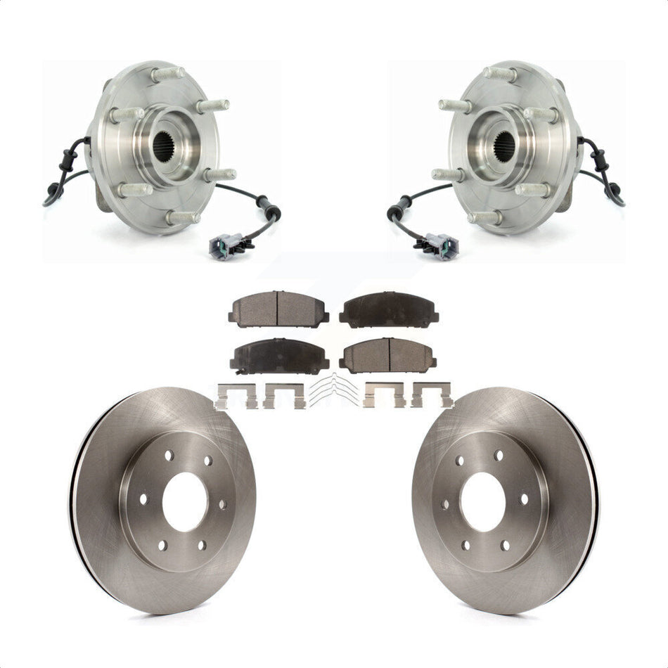 Front Hub Bearing Assembly With Disc Brake Rotors And Semi-Metallic Pads Kit For 2007 INFINITI QX56 320mm Diameter Rotor To 03 07 KBB-105356