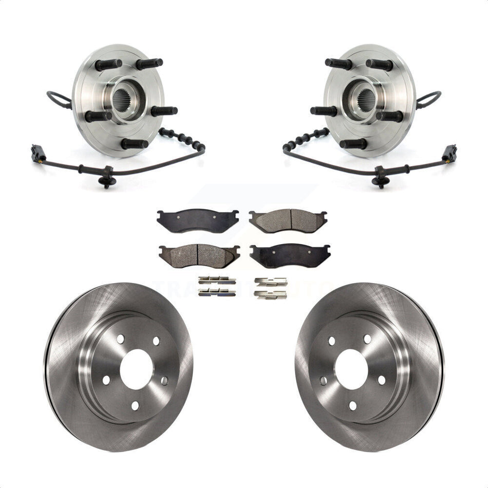 Front Hub Bearing Assembly With Disc Brake Rotors And Semi-Metallic Pads Kit For Dodge Ram 1500 KBB-105364