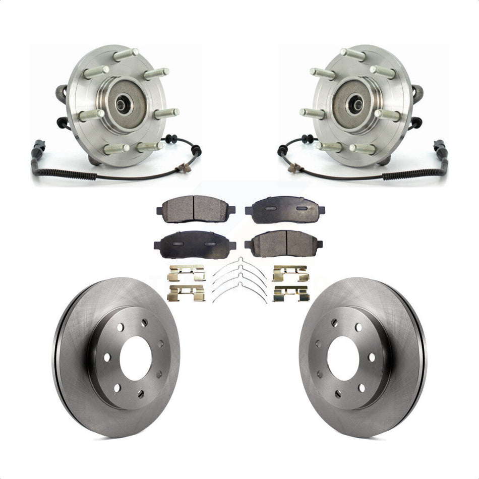 Front Hub Bearing Assembly With Disc Brake Rotors And Semi-Metallic Pads Kit For Ford F-150 4WD KBB-105368