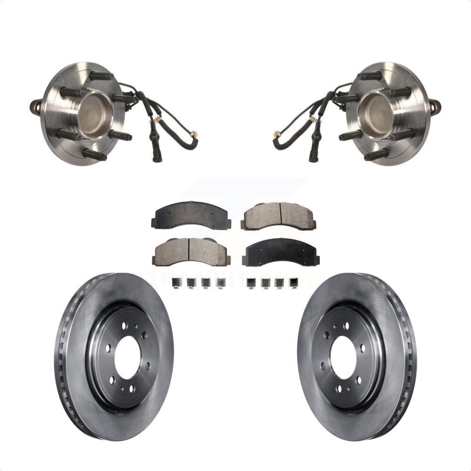 Front Hub Bearing Assembly With Disc Brake Rotors And Semi-Metallic Pads Kit For 2010-2010 Ford Expedition Lincoln Navigator RWD KBB-105384
