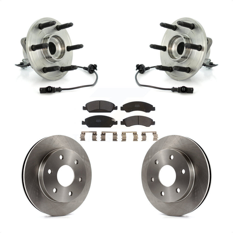 Front Hub Bearing Assembly With Disc Brake Rotors And Semi-Metallic Pads Kit For GMC Sierra 1500 KBB-105387