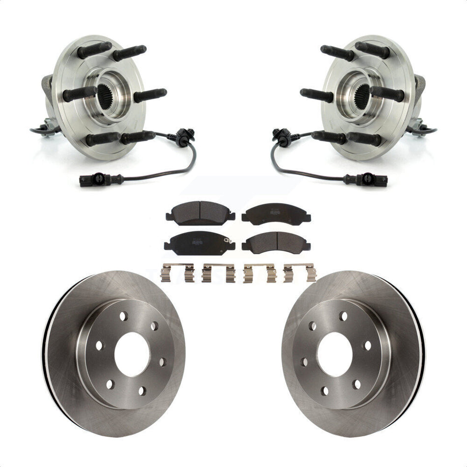 Front Hub Bearing Assembly With Disc Brake Rotors And Semi-Metallic Pads Kit For GMC Sierra 1500 KBB-105387