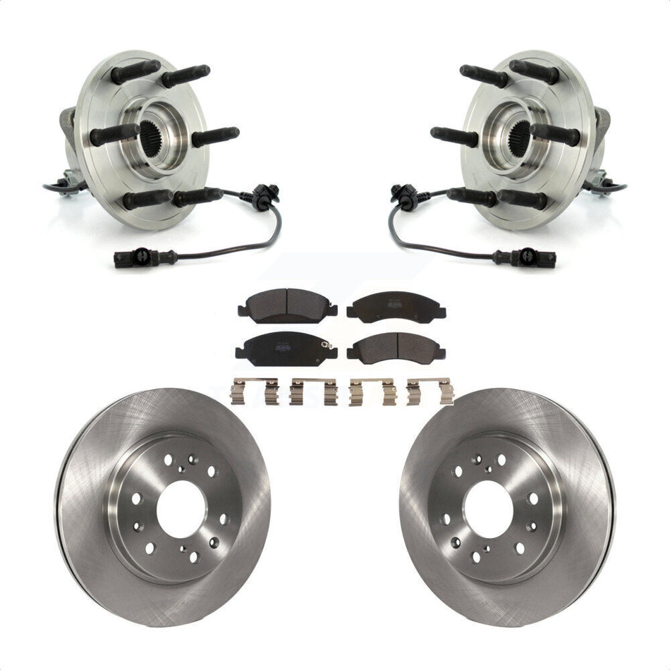 Front Hub Bearing Assembly Disc Brake Rotors And Semi-Metallic Pads Kit For Chevrolet Silverado 1500 GMC Sierra Tahoe Suburban Yukon Cadillac XL Avalanche Escalade ESV EXT KBB-105390