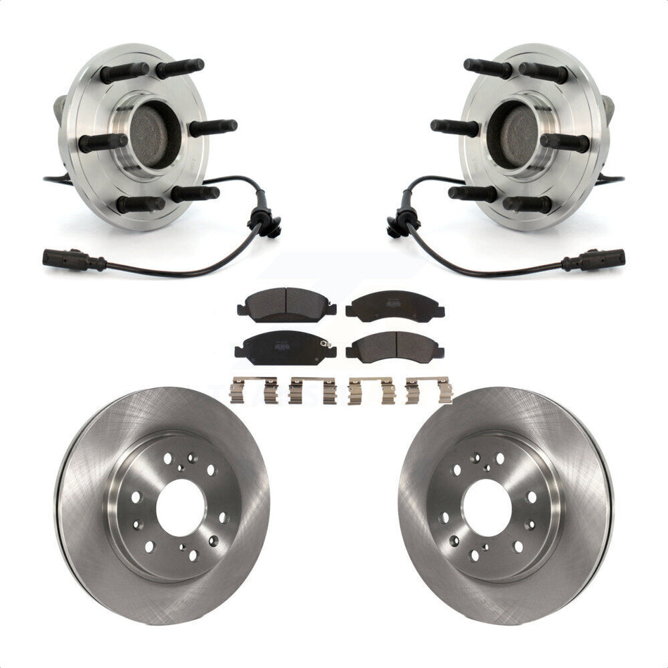 Front Hub Bearing Assembly With Disc Brake Rotors And Semi-Metallic Pads Kit For Chevrolet Silverado 1500 GMC Sierra Tahoe Suburban Yukon XL Avalanche Cadillac Escalade ESV KBB-105395
