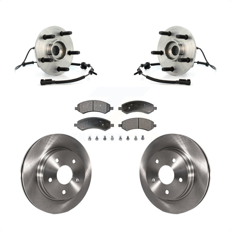 Front Hub Bearing Assembly With Disc Brake Rotors And Semi-Metallic Pads Kit For Dodge Ram 1500 KBB-105401