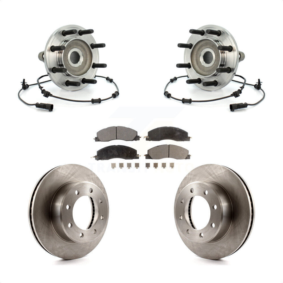 Front Hub Bearing Assembly With Disc Brake Rotors And Semi-Metallic Pads Kit For Dodge Ram 2500 3500 4WD KBB-105412