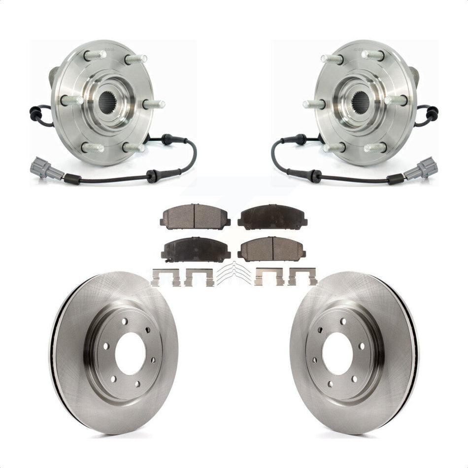Front Hub Bearing Assembly With Disc Brake Rotors And Semi-Metallic Pads Kit For Nissan Titan Armada Infiniti QX56 INFINITI TITAN KBB-105414