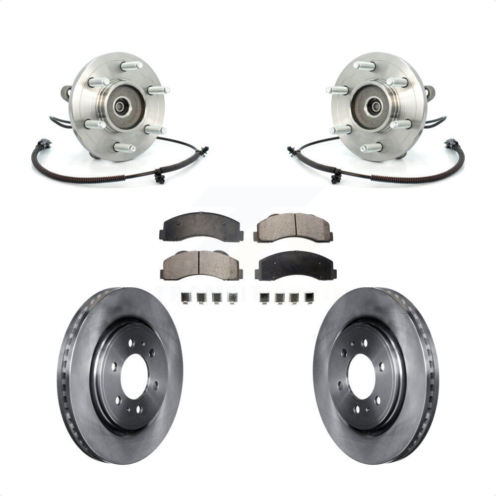 Front Hub Bearing Disc Brake Rotor & Pads Kit For Ford F-150 Expedition Lincoln Navigator KBB-105428