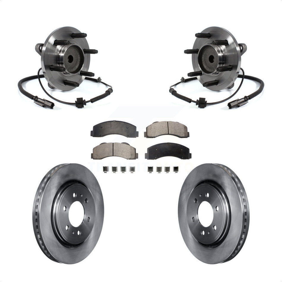 Front Hub Bearing Assembly With Disc Brake Rotors And Semi-Metallic Pads Kit For 2011-2014 Ford F-150 Expedition Lincoln Navigator RWD KBB-105429