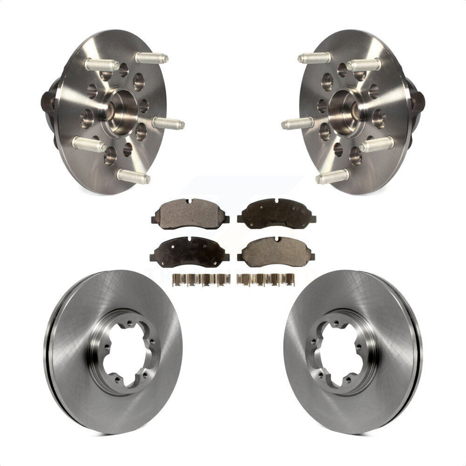 Front Hub Bearing Assembly With Disc Brake Rotors And Semi-Metallic Pads Kit For Ford Transit-250 Transit-150 5 Lug Wheels Without 4600 Lb Axle KBB-105439