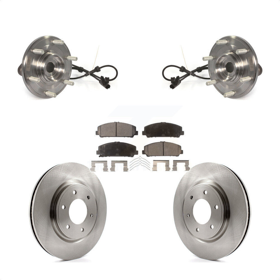 Front Hub Bearing Assembly With Disc Brake Rotors And Semi-Metallic Pads Kit For Nissan Titan Armada TITAN 4WD KBB-105440