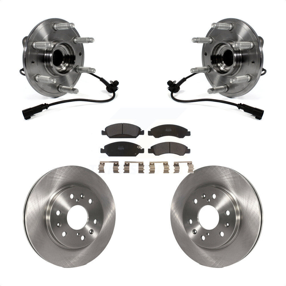 Front Hub Bearing Assembly With Disc Brake Rotors And Semi-Metallic Pads Kit For Chevrolet Silverado 1500 GMC Sierra Tahoe Suburban Yukon Cadillac XL Escalade ESV LD 4WD KBB-105443