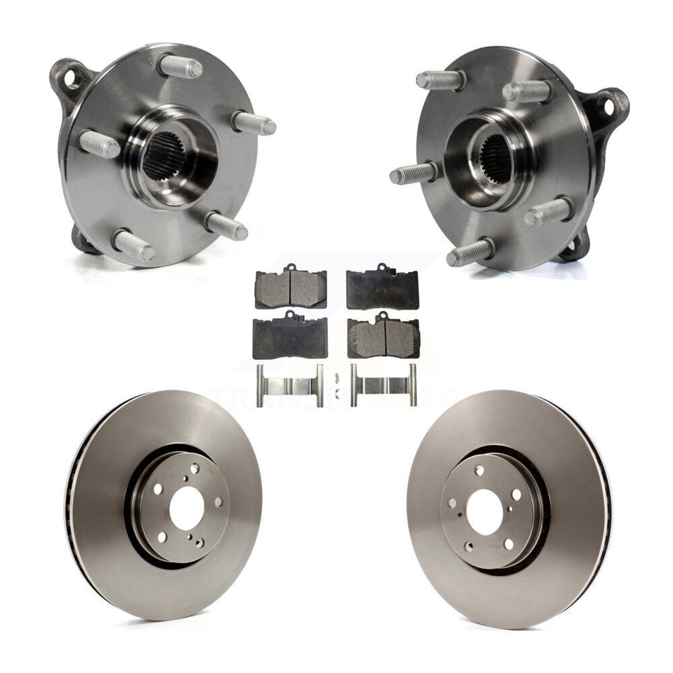 Front Hub Bearing Assembly With Disc Brake Rotors And Semi-Metallic Pads Kit (5Pc) For Lexus IS350 Vehicles Built Canadian Market KBB-105456