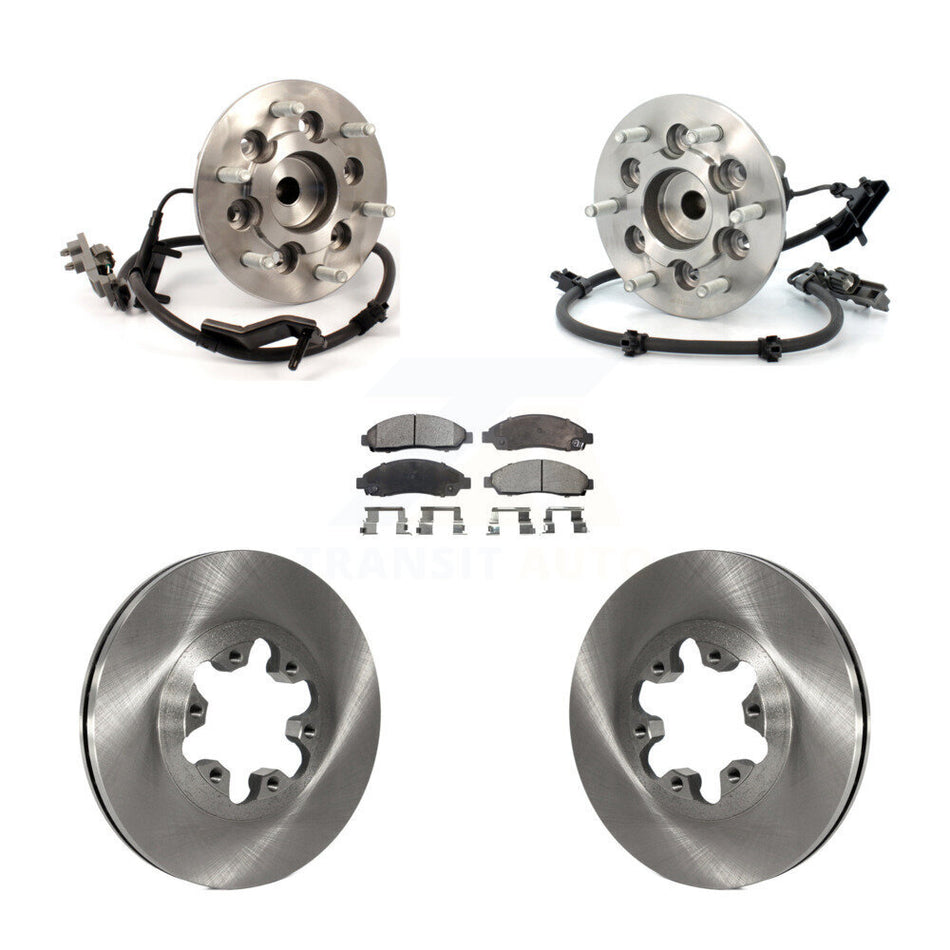 Front Hub Bearing Assembly With Disc Brake Rotors And Semi-Metallic Pads Kit For Chevrolet Colorado GMC Canyon Isuzu i-290 i-280 i-370 KBB-105469