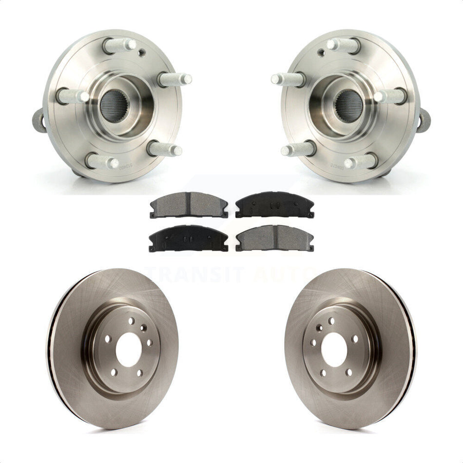 Front Hub Bearing Assembly With Disc Brake Rotors And Semi-Metallic Pads Kit For 2013 Ford Explorer Sport Heavy Duty Brakes KBB-105484