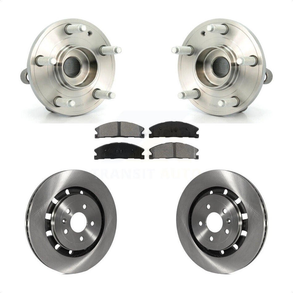 Front Hub Bearing Assembly With Disc Brake Rotors And Semi-Metallic Pads Kit For Ford Explorer Police Interceptor Utility KBB-105485
