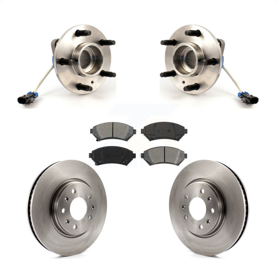 Front Hub Bearing Assembly With Disc Brake Rotors And Semi-Metallic Pads Kit For 2003-2004 Cadillac Seville KBB-105523