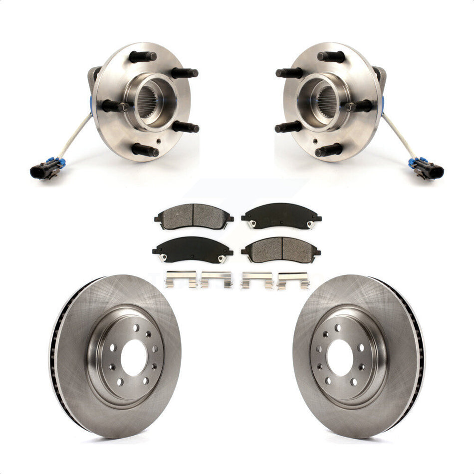 Front Hub Bearing Assembly With Disc Brake Rotors And Semi-Metallic Pads Kit For 2004-2005 Pontiac Bonneville GXP KBB-105526
