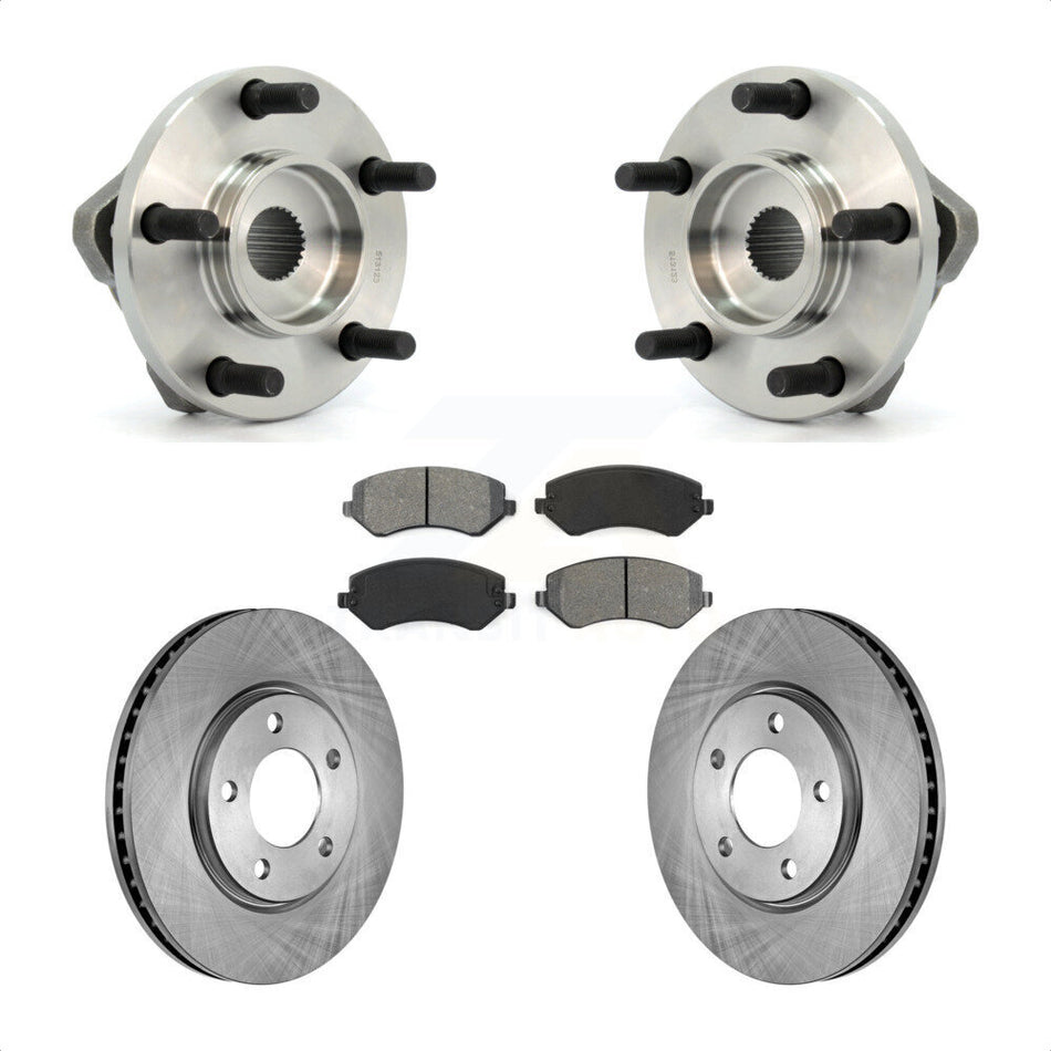 Front Hub Bearing Assembly With Disc Brake Rotors And Semi-Metallic Pads Kit For Dodge Grand Caravan Chrysler Voyager KBB-105538