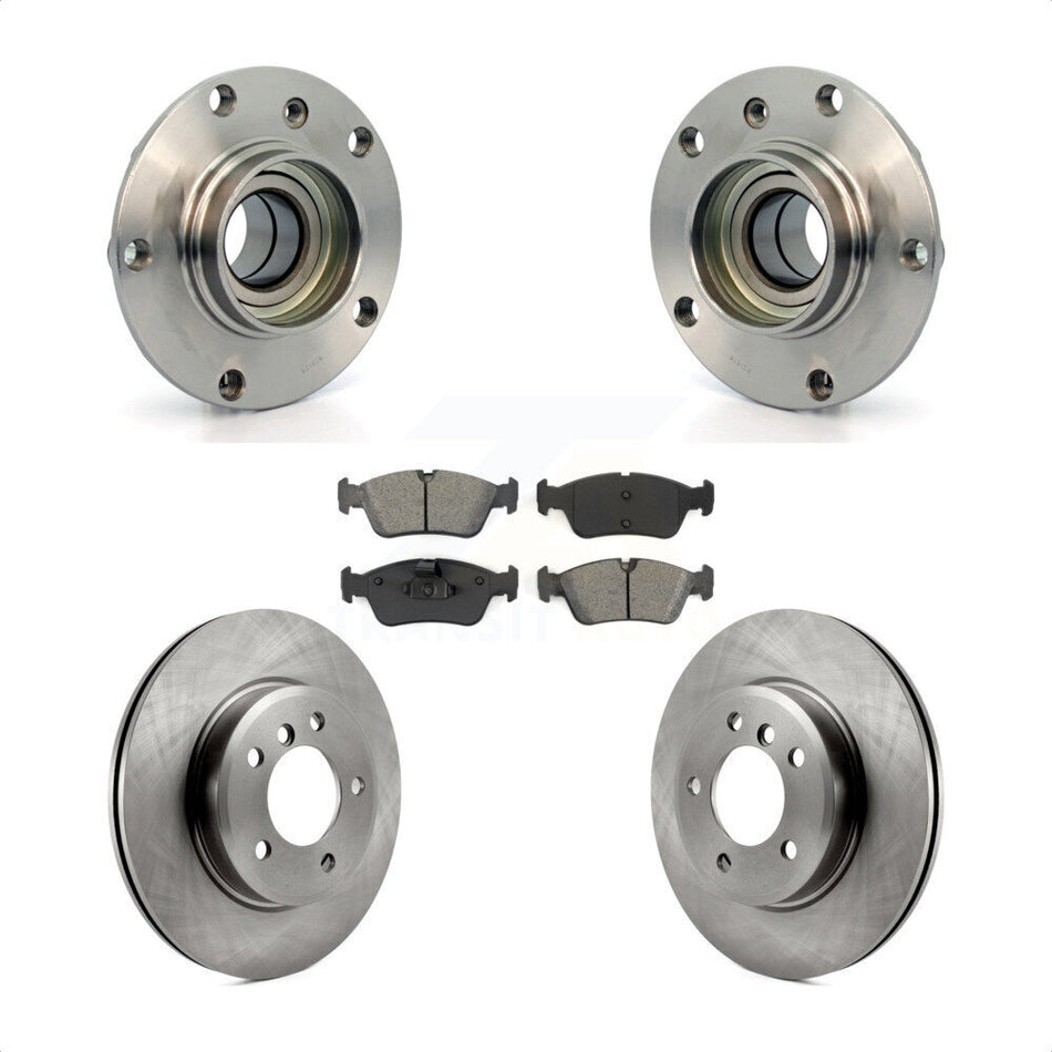 Front Hub Bearing Assembly With Disc Brake Rotors And Semi-Metallic Pads Kit For BMW 325i Z4 325Ci Z3 323i 328i 323Ci 328Ci 320i KBB-105544