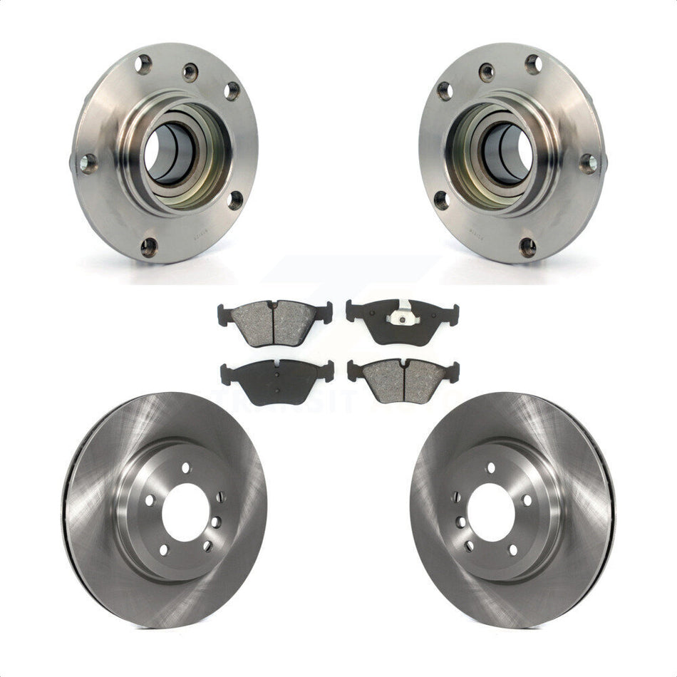 Front Hub Bearing Assembly With Disc Brake Rotors And Semi-Metallic Pads Kit For BMW 330Ci 330i Z4 KBB-105545