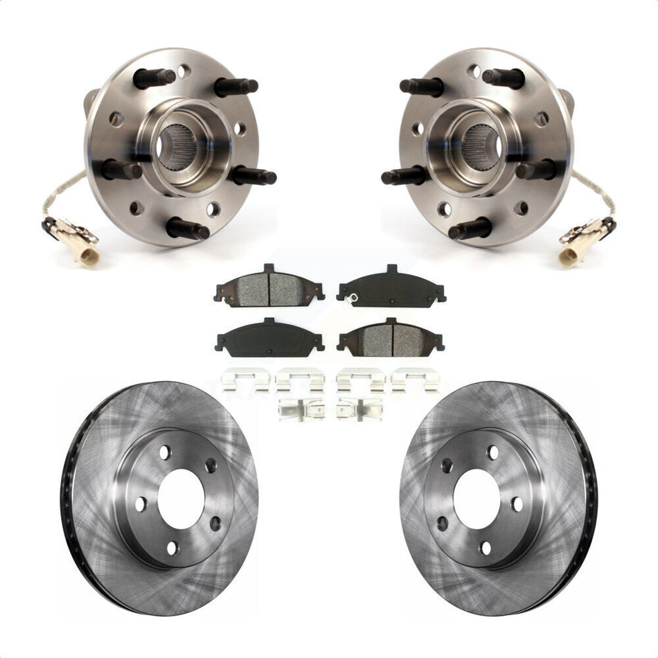 Front Hub Bearing Assembly With Disc Brake Rotors And Semi-Metallic Pads Kit For Chevrolet Pontiac Grand Am Malibu Oldsmobile Alero Classic Cutlass KBB-105546