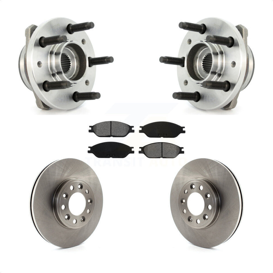 Front Hub Bearing Assembly With Disc Brake Rotors And Semi-Metallic Pads Kit For 1999-2003 Ford Windstar KBB-105547