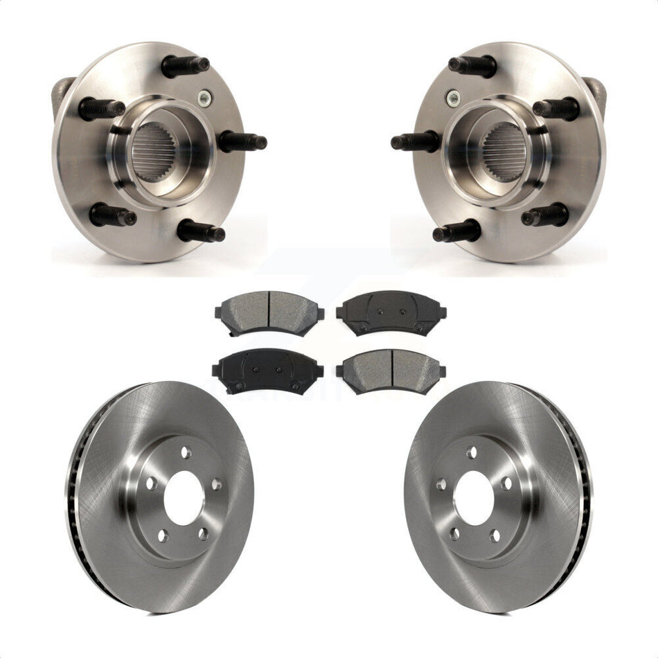 Front Hub Bearing Assembly With Disc Brake Rotors And Semi-Metallic Pads Kit For Chevrolet Impala Monte Carlo Non-ABS KBB-105557