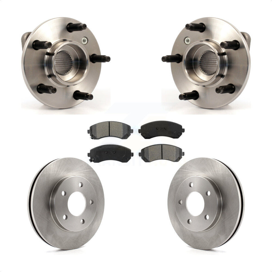 Front Hub Bearing Assembly With Disc Brake Rotors And Semi-Metallic Pads Kit For Buick Rendezvous Pontiac Aztek KBB-105558
