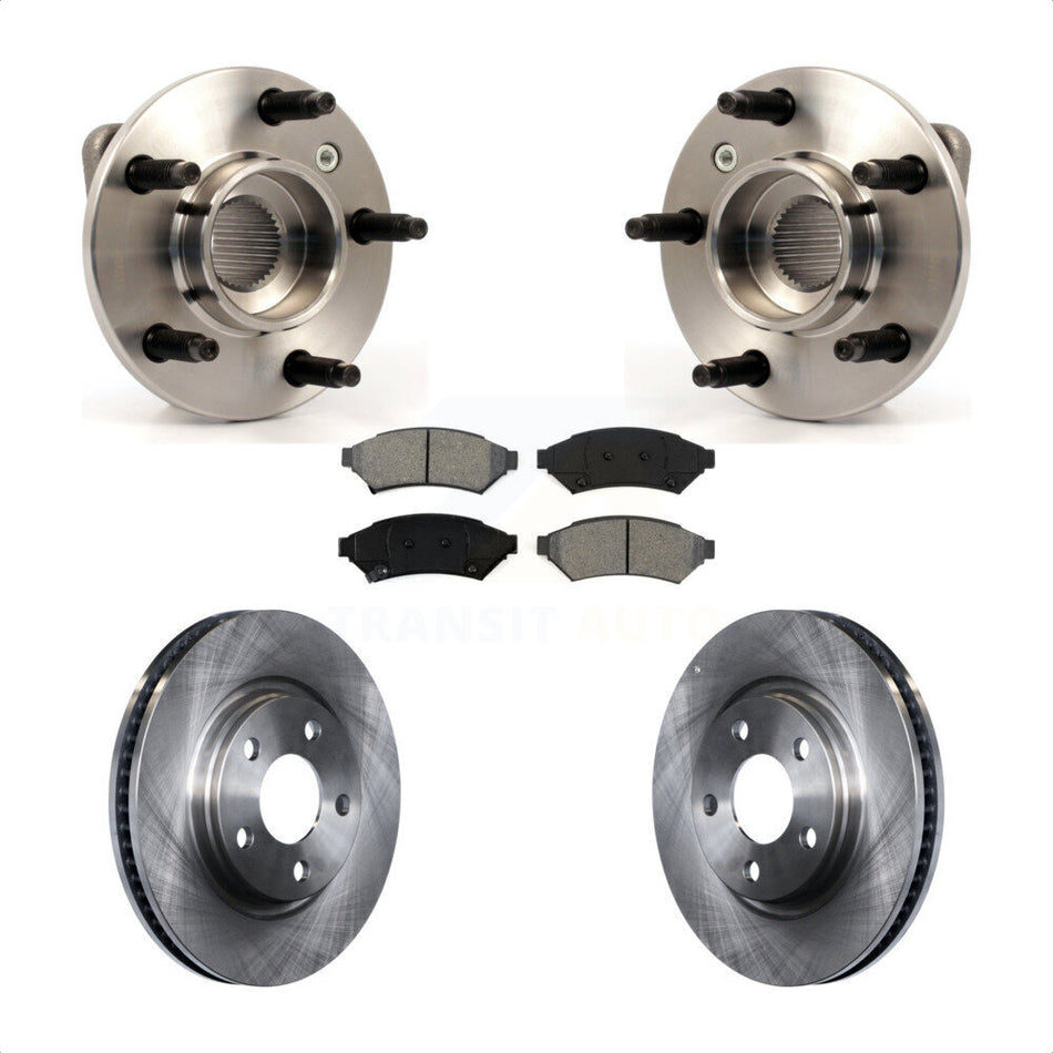 Front Hub Bearing Assembly With Disc Brake Rotors And Semi-Metallic Pads Kit For Pontiac Grand Prix Buick LaCrosse Allure KBB-105560