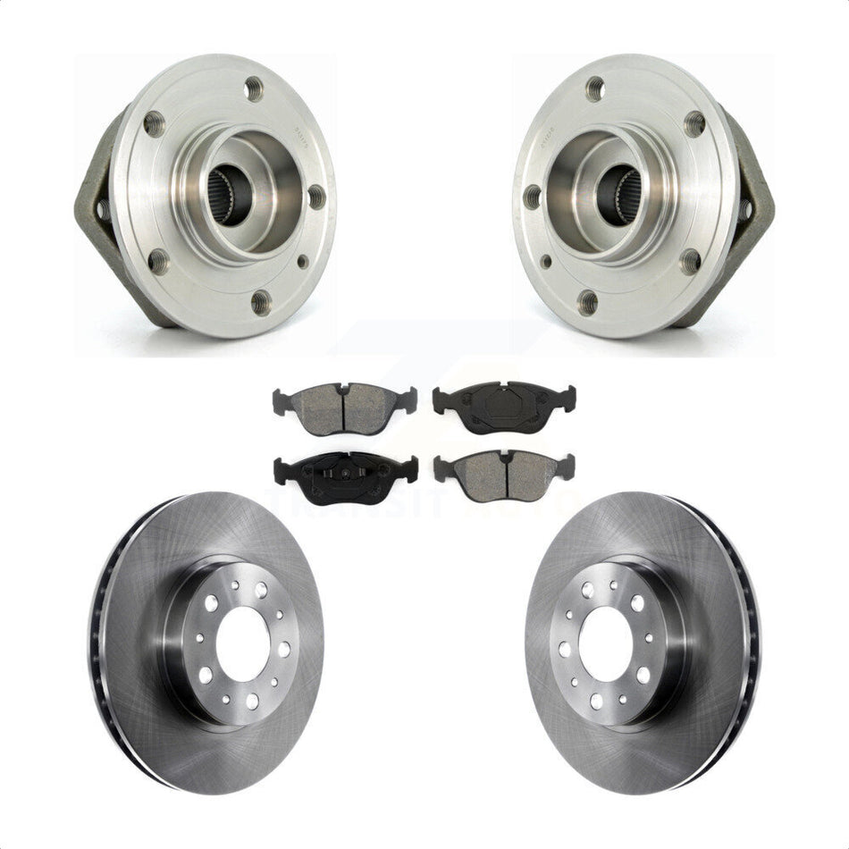Front Hub Bearing Assembly With Disc Brake Rotors And Semi-Metallic Pads Kit For 1999-2000 Volvo S70 V70 C70 KBB-105569
