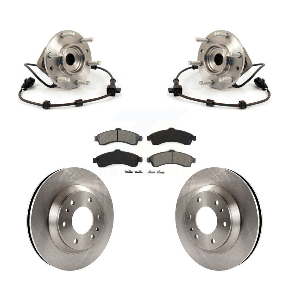 Front Hub Bearing Assembly With Disc Brake Rotors And Semi-Metallic Pads Kit For Chevrolet Trailblazer GMC Envoy Buick Rainier Oldsmobile Bravada Isuzu Ascender KBB-105576