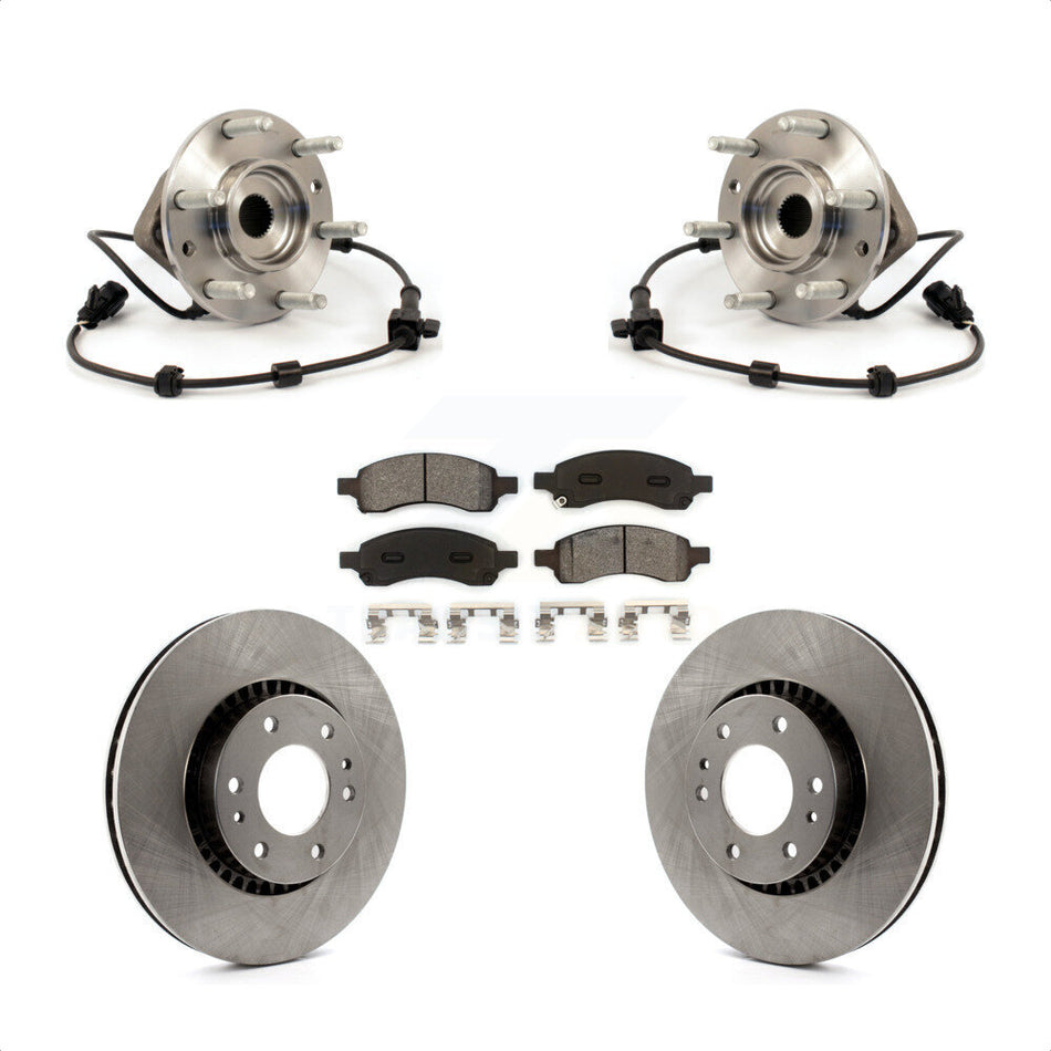 Front Hub Bearing Assembly With Disc Brake Rotors And Semi-Metallic Pads Kit For Chevrolet Trailblazer GMC Envoy EXT XL Buick Rainier Saab 9-7x Isuzu Ascender SSR KBB-105577