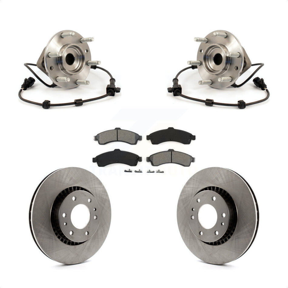 Front Hub Bearing Assembly With Disc Brake Rotors And Semi-Metallic Pads Kit For Chevrolet Trailblazer GMC EXT Envoy XL Buick Rainier XUV SSR Isuzu Ascender Saab 9-7x KBB-105578
