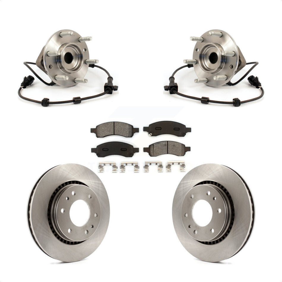 Front Hub Bearing Assembly With Disc Brake Rotors And Semi-Metallic Pads Kit For Chevrolet Trailblazer GMC Envoy Buick Rainier Isuzu Ascender KBB-105579